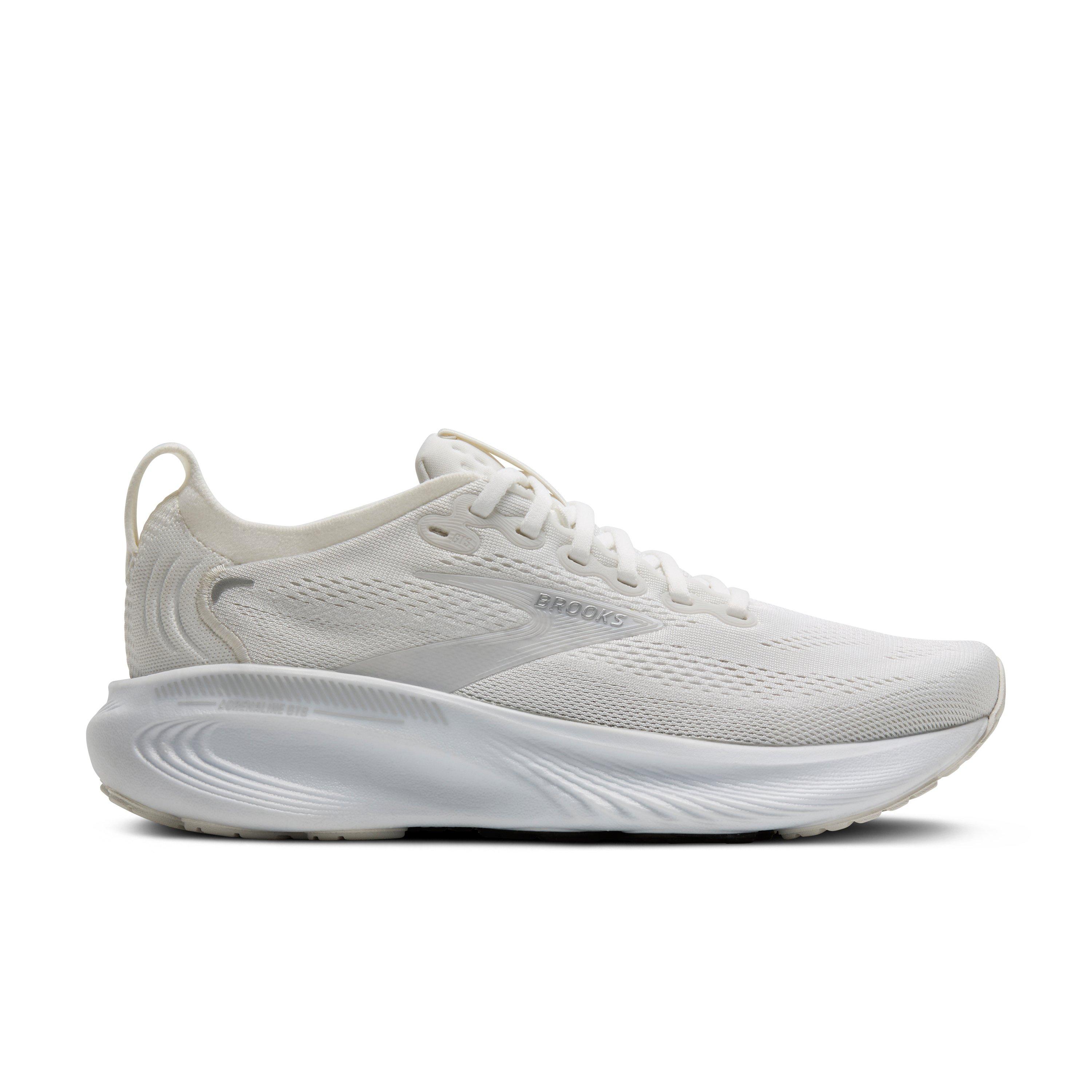 Brooks Adrenaline GTS 25 "White/White/Silver" Women's Wide Running Shoe - WHITE/WHITE/SILVER